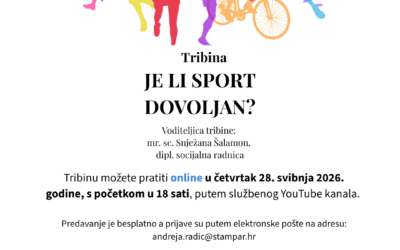 Tribini za roditelje “Je li sport dovoljan?”,